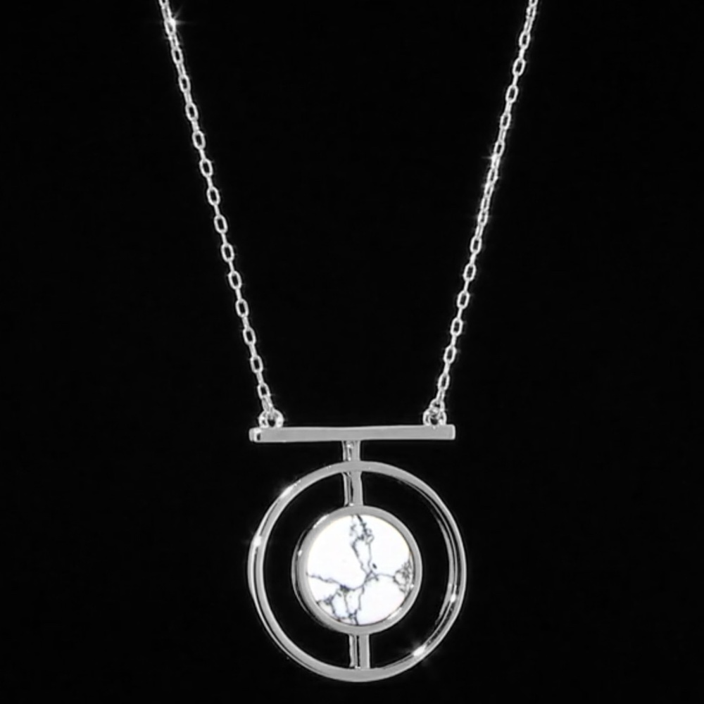 White Howlite Stone pendant necklace